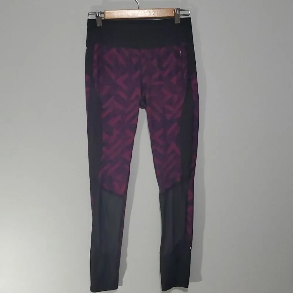 Danskin NOW pants‎ women's size small ( size 4 - 6 ) black burgundy legging